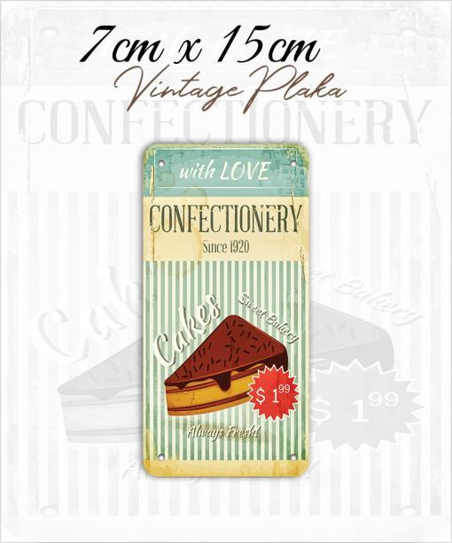 cakes vintage metal plaka