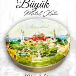 istanbul desenli büyük metal kutu