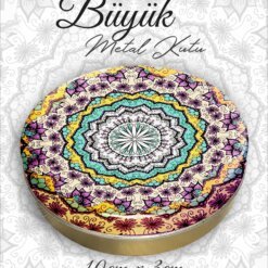 mandala desenli büyük metal kutu