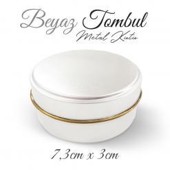 Beyaz tombul metal kutu