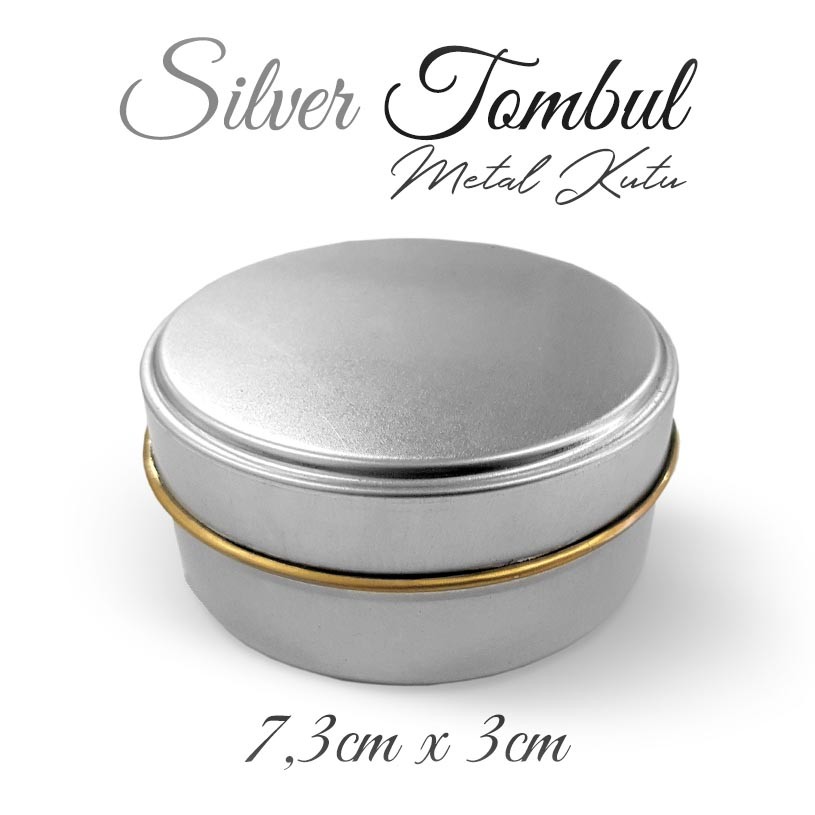 silver tombul metal kutu