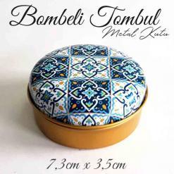 Mandala Desenli Bombeli Metal Kutu