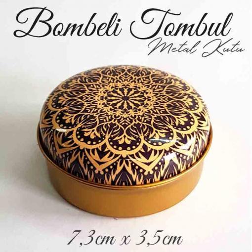 Mandala Desenli Bombeli Metal Kutu