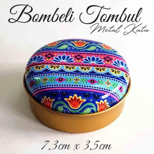 Mandala Desenli Bombeli Metal Kutu