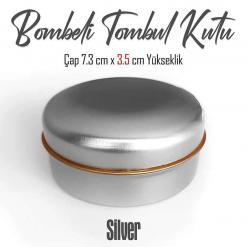 Silver Renkli Bombeli Metal Kutu