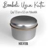 silver renkli bombeli uzun metal kutu
