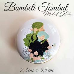 anne&çocuk desenli bombeli metal kutu