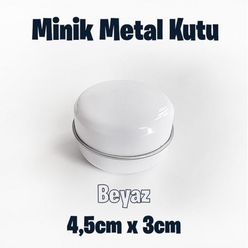 Beyaz Minik Metal Kutu