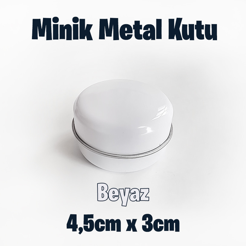 Beyaz Minik Metal Kutu