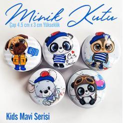 Kids Mavi Minik Metal Kutu (1 Koli=100 adet)