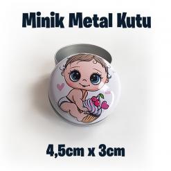 Kids Desenli Minik Metal Kutu