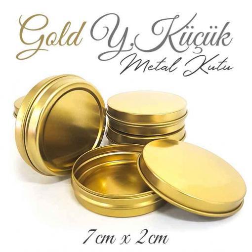 Gold Renkli Y.Küçük Metal Kutu - Görsel 3