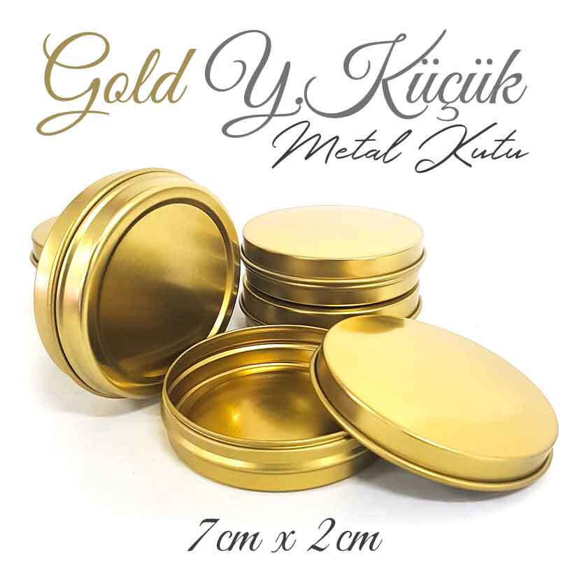 Gold Renkli Y.Küçük Metal Kutu - Görsel 3