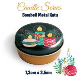 Mum Desenli Bombeli Metal Kutu