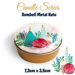 Mum Desenli Bombeli Metal Kutu