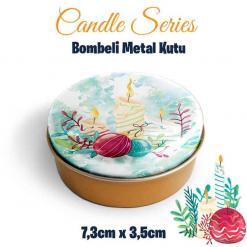 Mum Desenli Bombeli Metal Kutu