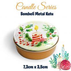 Mum Desenli Bombeli Metal Kutu