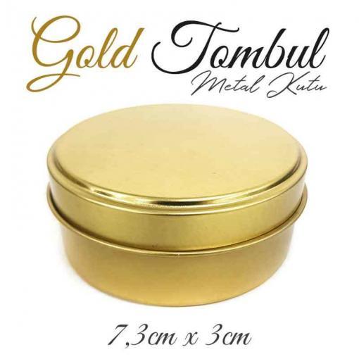 Gold Renkli Tombul Metal Kutu