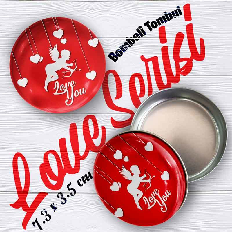 Love Desenli Bombeli Metal Kutu