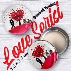 Love Desenli Bombeli Metal Kutu