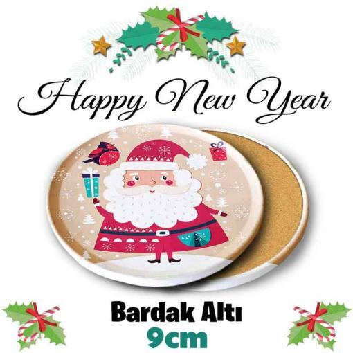 Yeni Yıl Metal Yuvarlak Bardakaltı