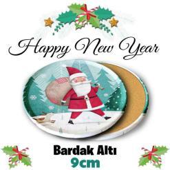Yeni Yıl Metal Yuvarlak Bardakaltı