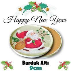 Yeni Yıl Metal Yuvarlak Bardakaltı