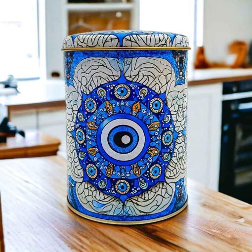 Nazar Desenli 10x13 cm Metal Kutu