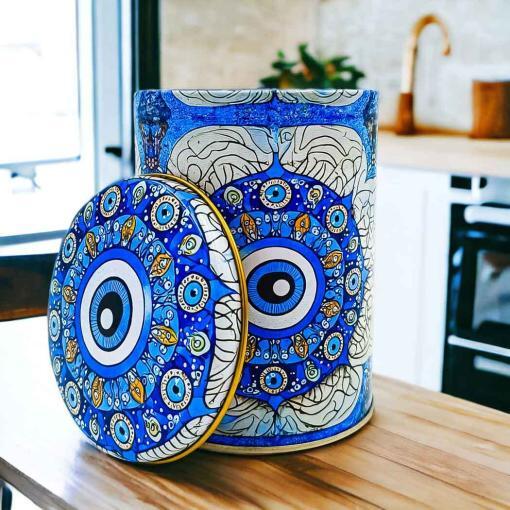 Nazar Desenli 10x13 cm Metal Kutu - Görsel 2