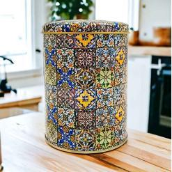 mandala desenli metal kutu