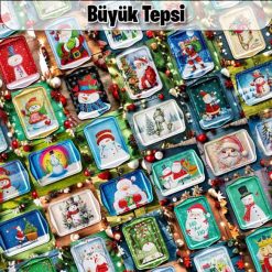 Yeni Yıl Temalı Metal Büyük Tepsi (100 adet)